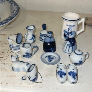 Vintage Blue Delft porcelain miniatures doll house